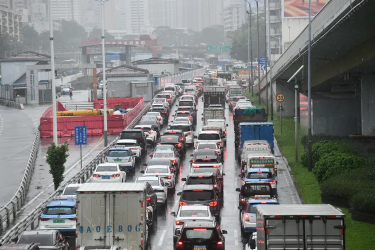 深圳濱河大道。新華社
