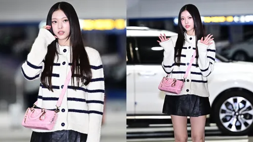 NewJeans女孩Haerin不怕冷 白皙長腿襯DIOR粉嫩新包