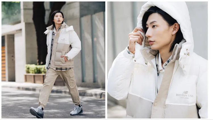 可拆式連帽羽絨外套8480元、ATHLETICS立領長袖上衣1680、工裝機能長褲2980、M1906RHA鞋款4680元。品牌提供