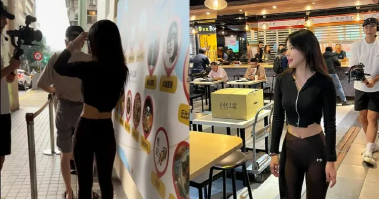 一名網友在網路上分享他去台北買阜杭豆漿巧遇野生「李多慧」。翻攝《台大批踢踢》實業坊
