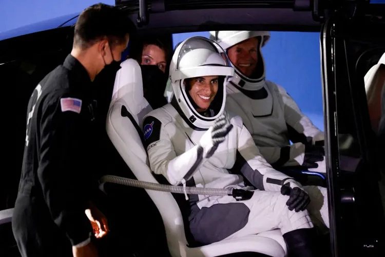 美國太空人奧哈拉8月26日從佛羅里達州升空的景象。路透社