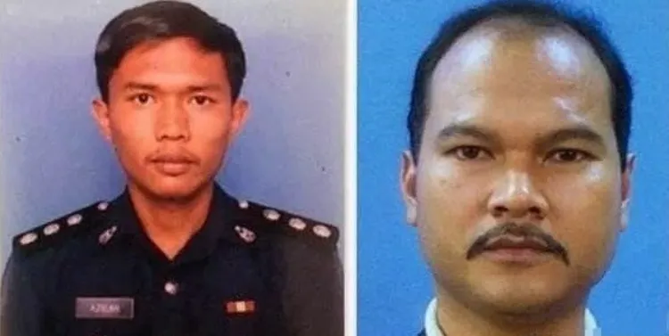 馬來西亞前首相納吉的貼身保鑣西魯（右）與警察阿茲拉（左）殺害並碎屍蒙古籍名模阿坦脫雅。翻攝馬來西亞司法部門