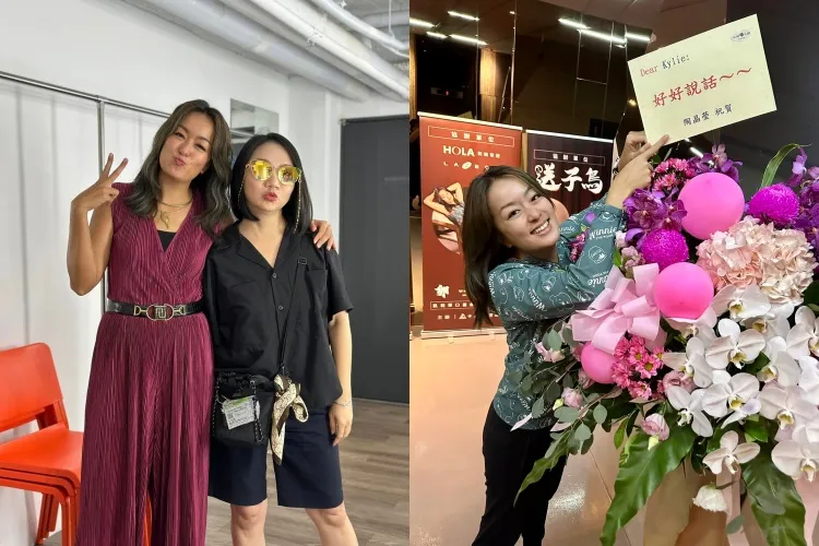 陶晶瑩送花籃到凱莉專場。翻攝凱莉FB