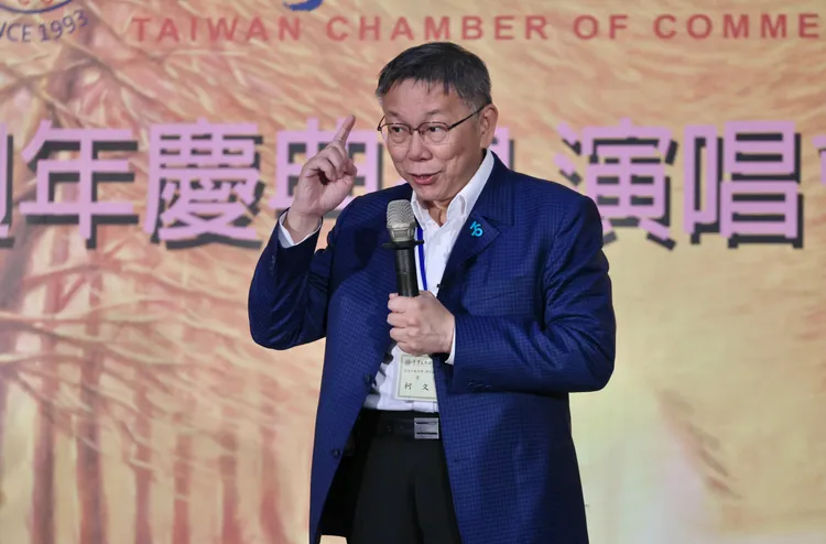 柯文哲今傍晚受訪。林林攝