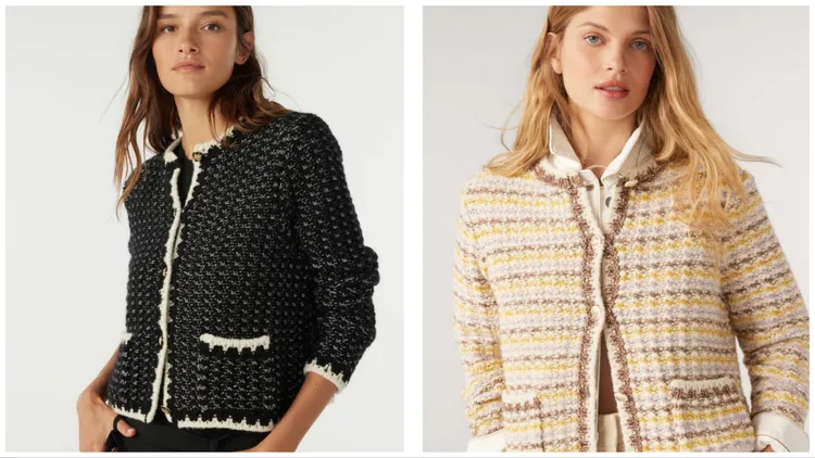 BILL毛呢開襟外套推出白黃以及黑白色。品牌提供