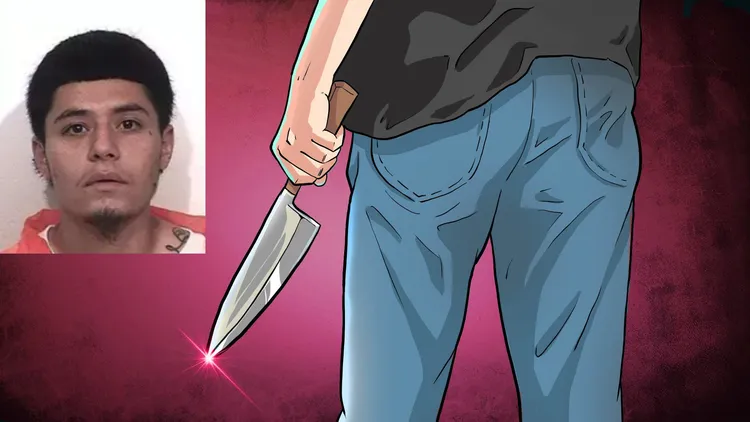 美國加州男子羅培茲（小圖，翻攝SANTA ROSA POLICE）涉嫌斬首同住女性親人，帶著頭顱逃亡。示意畫面