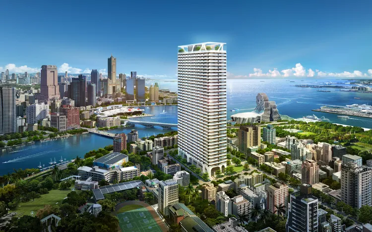 「港灣1號院」屬超高地標建築，因規劃多數戶型具備景觀，且購屋總價帶低，成為市場上少見稀缺產品。華王大飯店提供