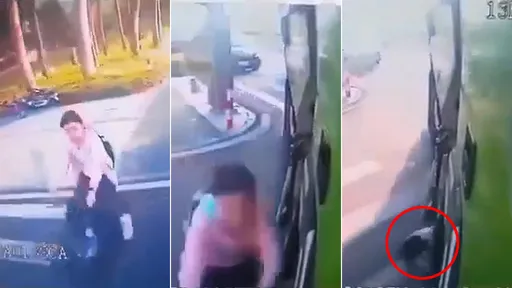 驚悚影片｜單車女直行過馬路零遲疑　右轉大車立即輾爆頭奪命