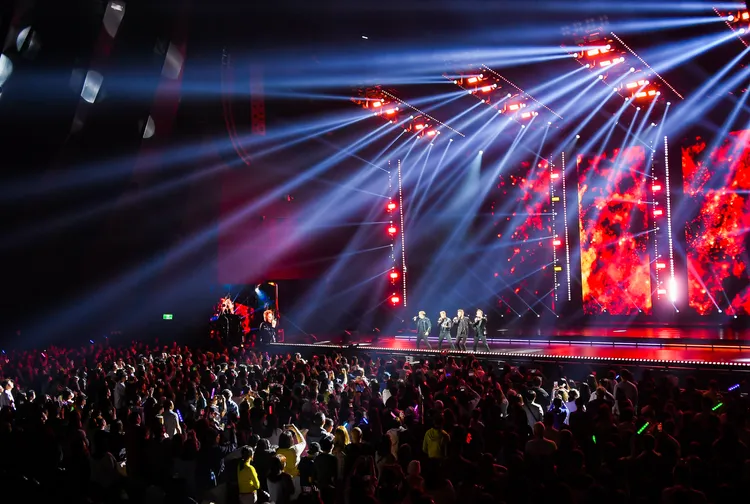 西城男孩昨晚在北流表演，吸引滿滿朝聖人潮。Live Nation Taiwan提供