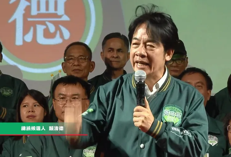 賴清德左批國民黨、右打民眾黨，呼籲選民將票投給民進黨推出的候選人。翻攝吳音寧直播