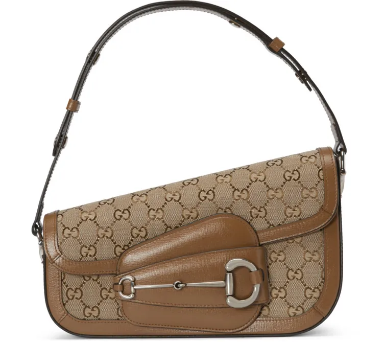GUCCI Horsebit 1955怪奇包老花配色款，10萬7300元。品牌提供