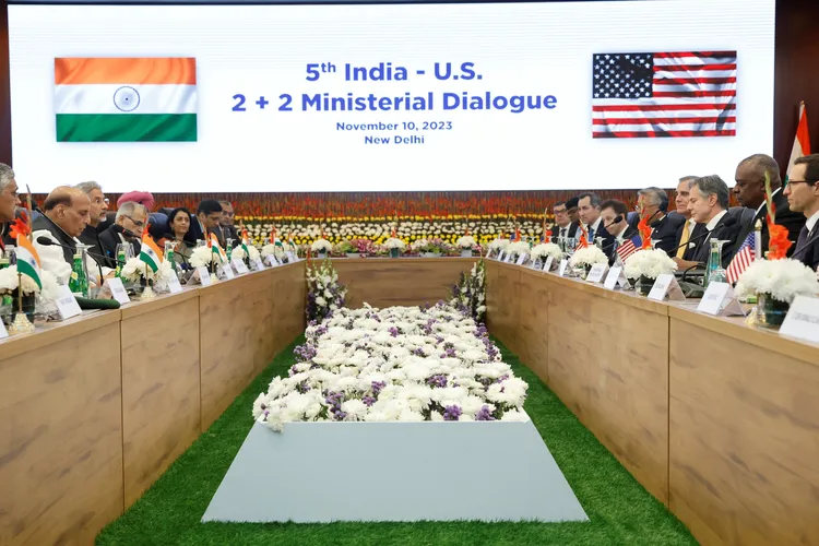 美國與印度2加2部長級會議在新德里舉行。美聯社