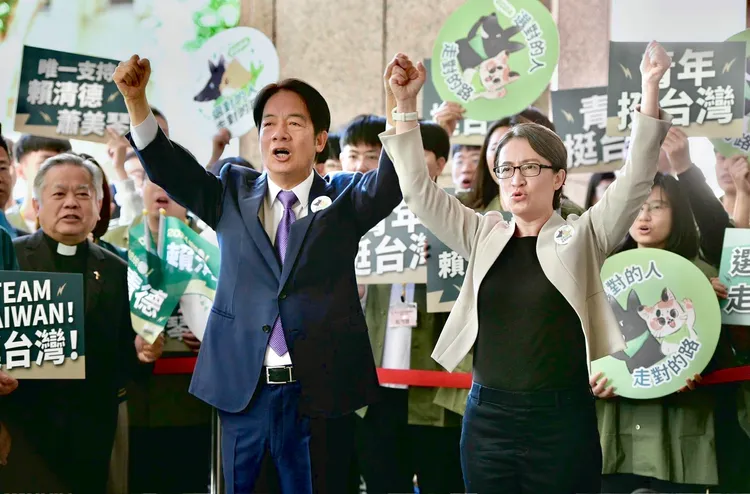 賴清德和蕭美琴完成登記。林林攝