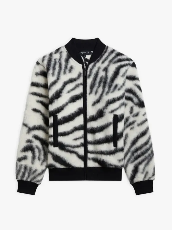 女裝斑馬紋緹花外套，1萬3980元。品牌提供