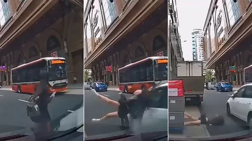 過馬路只看左邊「被右側來車撞飛」　18歲短裙妹騰空翻滾慘摔