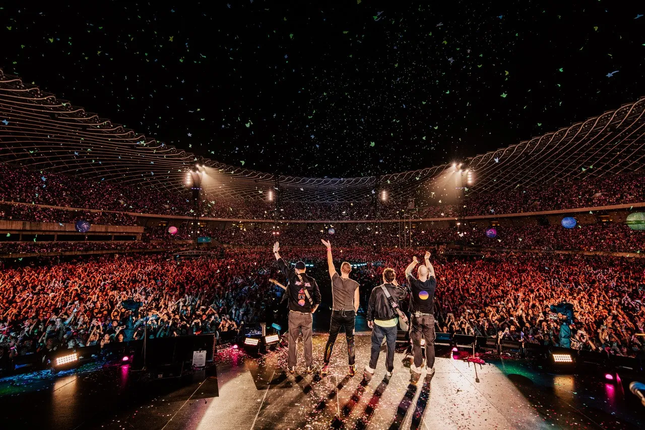 Coldplay今晚在高雄國家體育場舉行第2場演出。Live Nation Taiwan提供