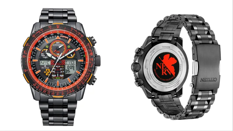 EVA新世紀福音戰士限定款腕錶「貳號機」，JY8139-68E，3萬2800元。品牌提供