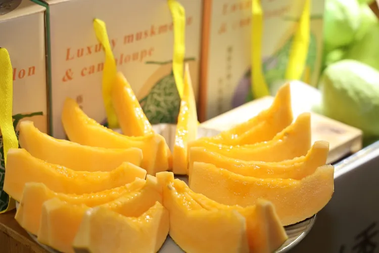 台南洋香瓜甜度可達15度以上。市府提供