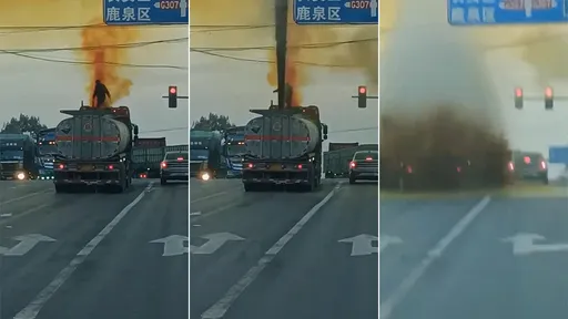 槽車噴發「腐蝕液柱攻擊司機」 驚悚片瘋傳!問就是零傷亡