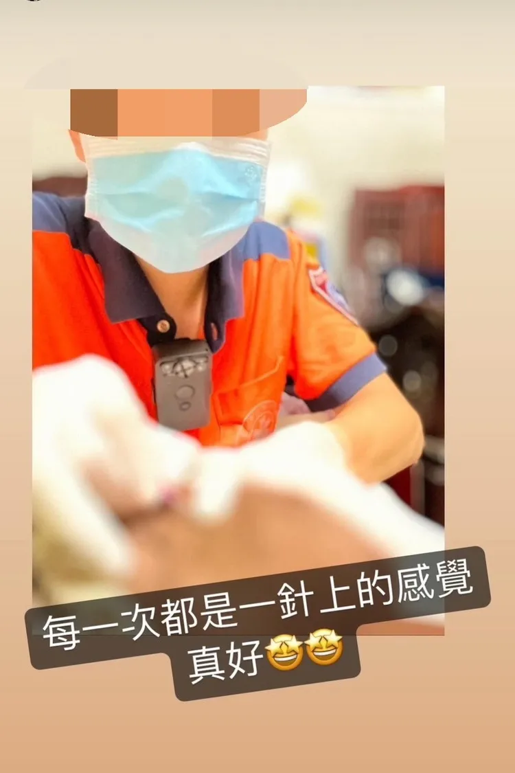 不具護理師或義消資格，H男卻PO出打針照惹議。讀者提供