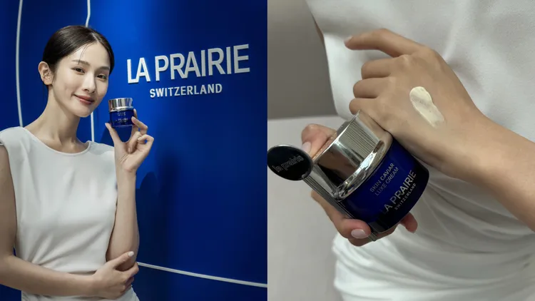 La Prairie經典美顏魚子乳霜。左圖品牌提供、右圖張家玲攝