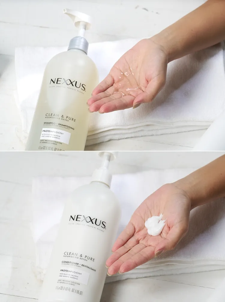 美國沙龍級Nexxus洗髮精+護髮乳，配方注入專業 PROTEINFUSION ™ 因子，含天然彈性蛋白與海洋礦物質，能深層淨化頭皮，水潤修護秀髮，乾燥粗糙受損髮救星。