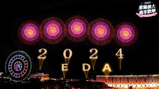 999秒跨年煙火秀!黃金瀑布空中芭蕾 義大世界打造浪漫魔幻夜