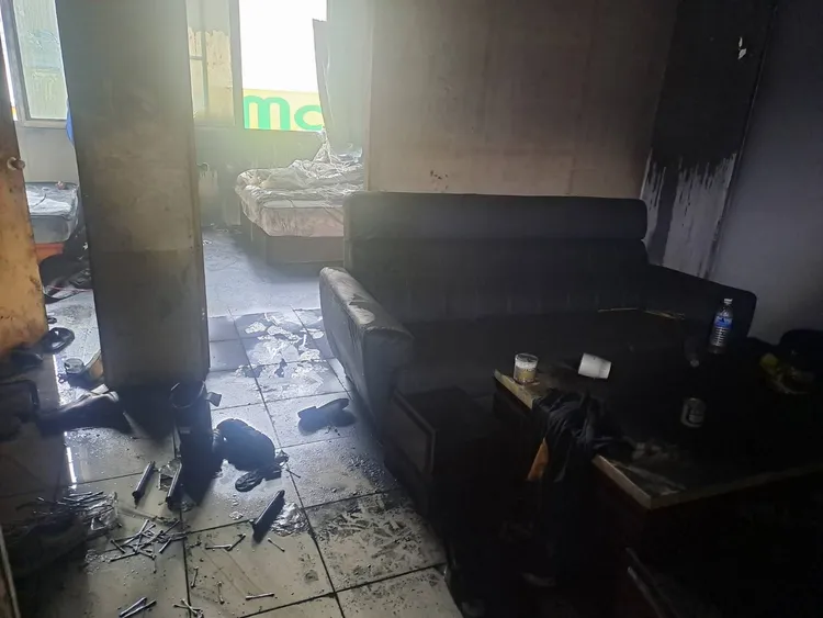 火場。竹縣消防局提供