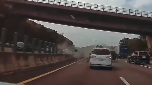 國道1死3傷車禍「驚恐影片曝光」 台電施工纜線掉落毀7車