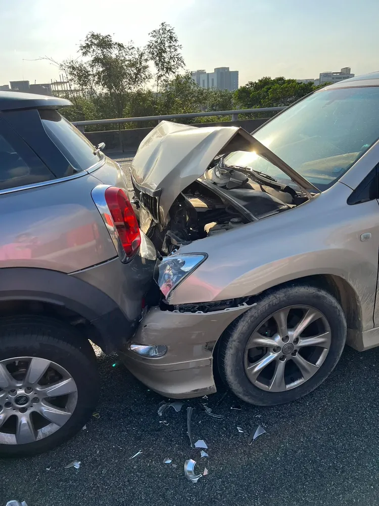 林佑星後車慘況。林佑星提供