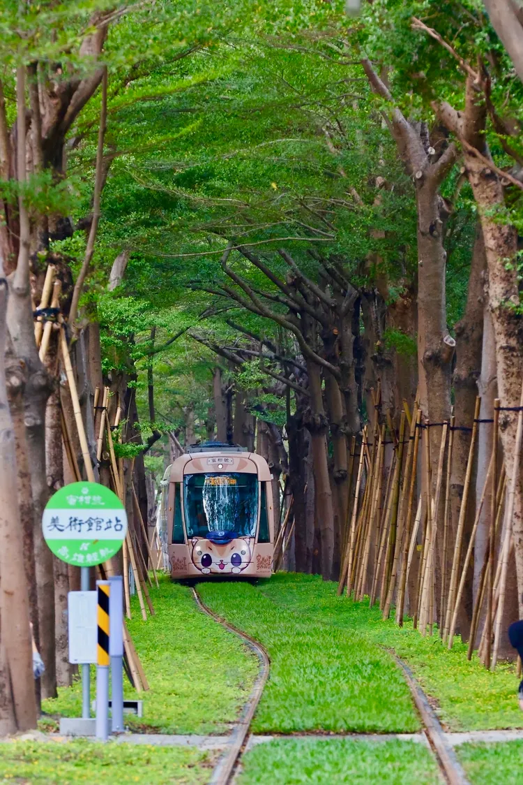 高雄輕軌美術館路段龍貓隧道。市府提供