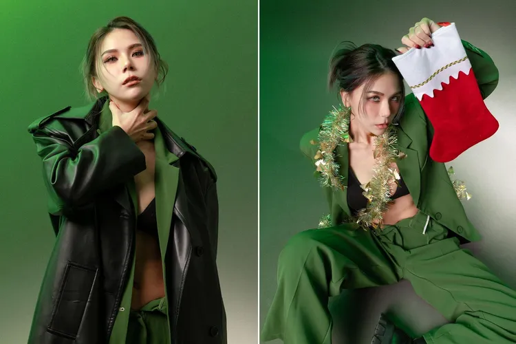 蕾菈聖誕節不當聖誕女郎，改穿綠色帥氣西裝。取自蕾菈IG