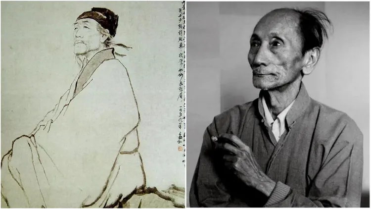 杜甫畫像中人的容貌，其實是畫家蔣兆和按照自己面容描繪的。翻攝自推特