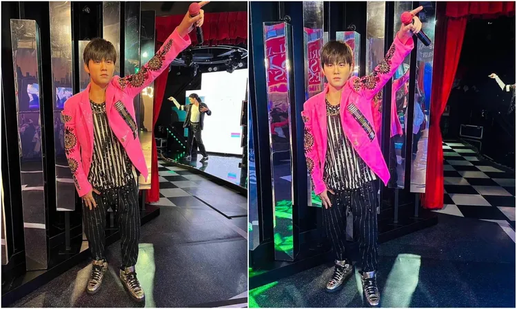 周杰倫介紹蠟像時笑說，自己最近比較瘦。翻攝自周杰倫IG