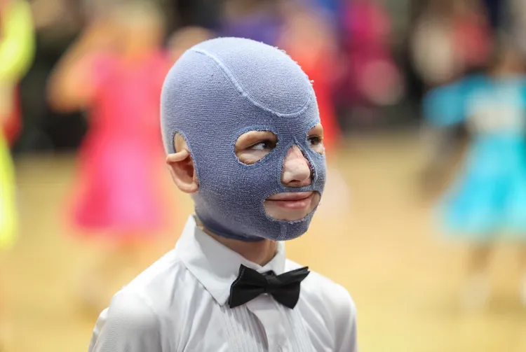 烏克蘭8歲男童奧列克西夫，本月與舞伴在利維夫參加國標舞比賽。路透社