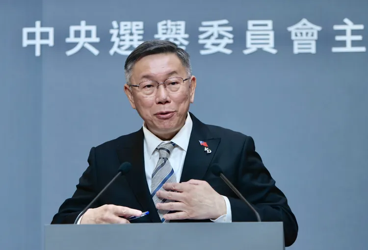 柯文哲政見發表會後受訪。林林攝