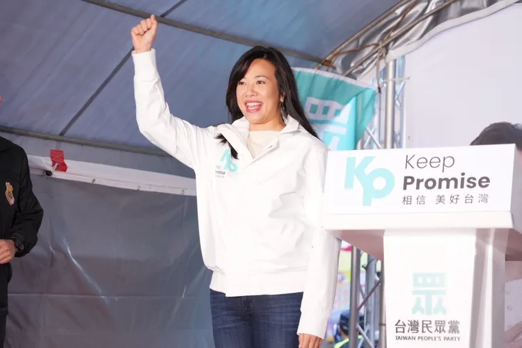 吳欣盈今也出席邱臣遠競總成立會，但提前離席未受訪。民眾黨提供