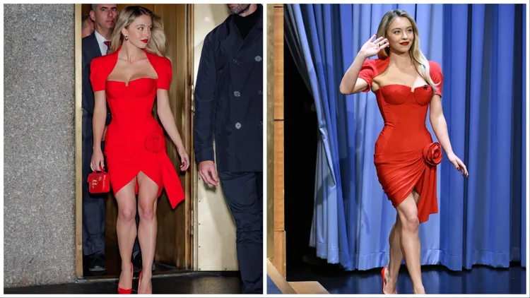 席德妮史威尼換上訂製洋裝小露性感。品牌提供