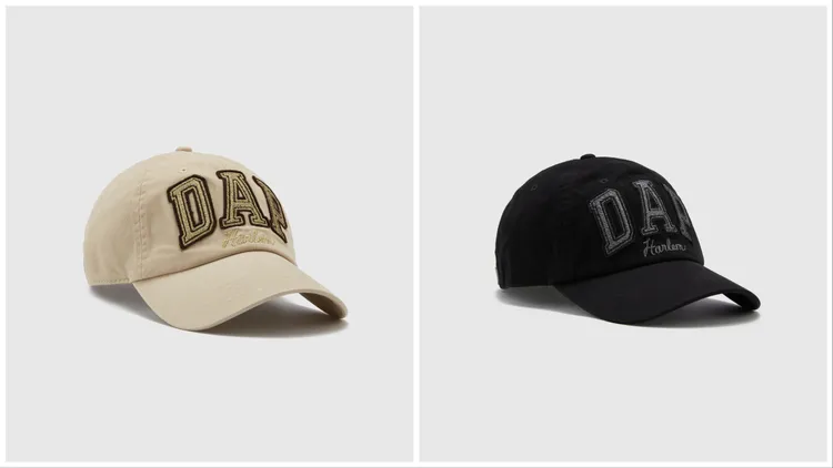 DAP Logo棒球帽（金色、黑色），各999元。品牌提供