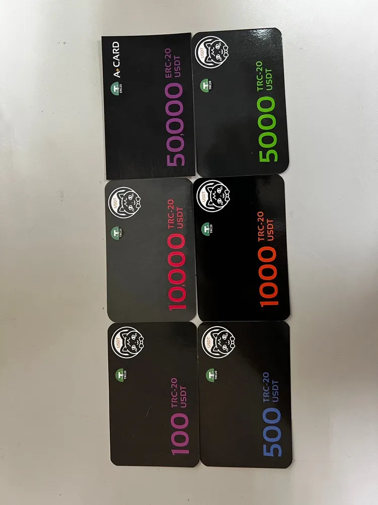 警方所查獲虛擬貨幣儲值卡。翻攝畫面