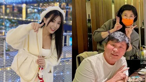 丁柔安在胡瓜背后伸剪刀手 笑盈盈断开熊霓