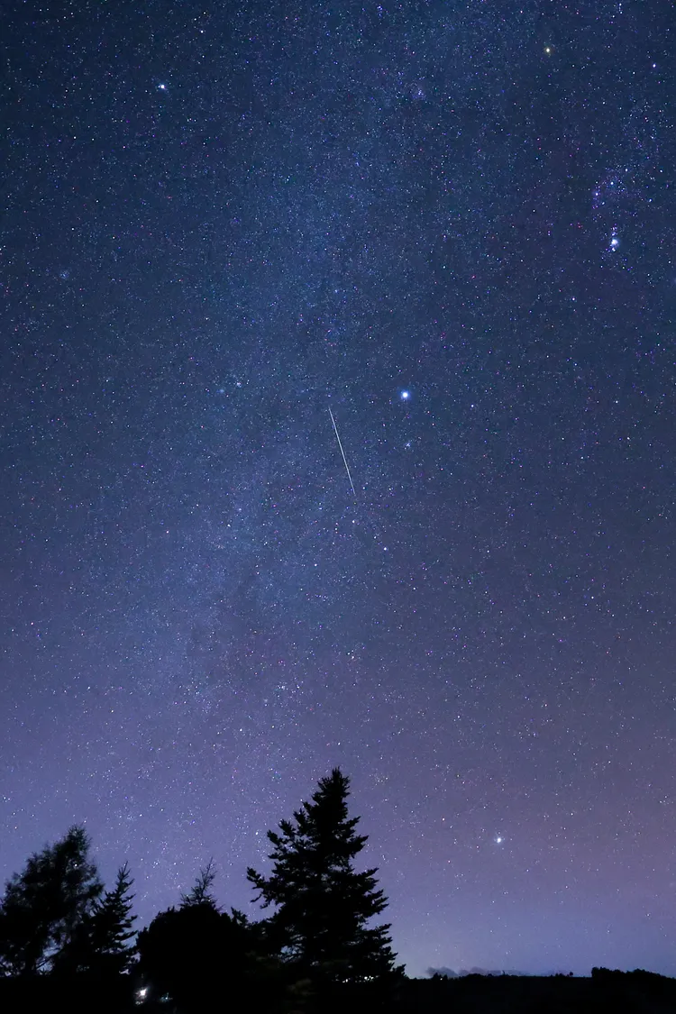 中國雲南麗江市玉龍縣「雙子天文莊園」拍攝到的雙子座流星雨。新華社