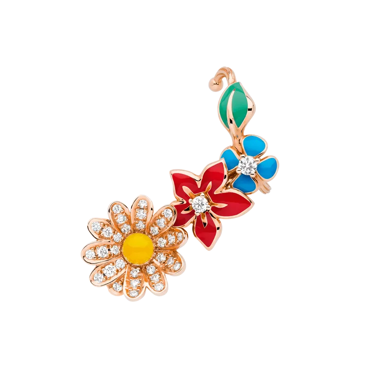 Diorette彩漆玫瑰金鑲鑽耳環，未定價。品牌提供