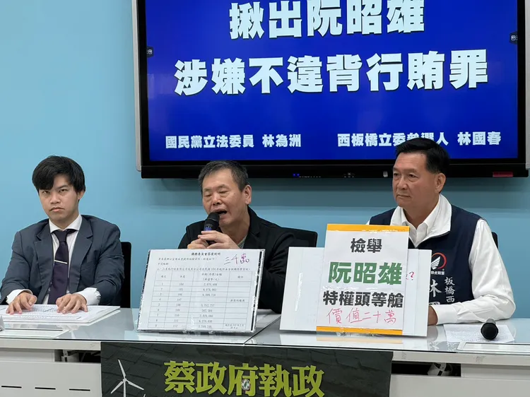 國民黨團今爆料僑委會標案商替僑委會副委員長阮昭雄喬升頭等艙。蘇柏銓攝