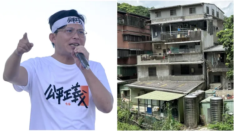 黃國昌(左，資料照片)老家(右，翻攝新北市議員張錦豪臉書)被爆違建占用國有地。