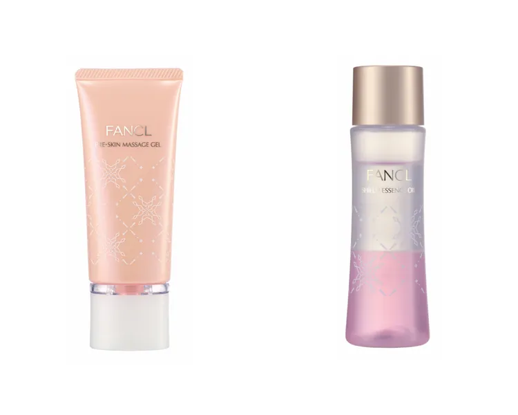 FANCL能量昇華冬季限量套組中的溫感潤膚按摩膠（左）和煥采賦活精萃油（右），為品牌新品。品牌提供