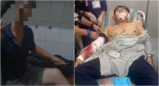 「狂刺警察」影片曝光!高雄警遭男子美工刀袭击 满地是血