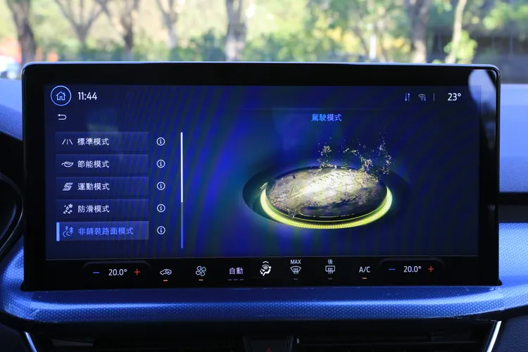 Ford Focus Active Wagon行車模式在標準、節能、運動之外，額外增加了防滑模式及非鋪裝路面模式。林浩昇攝