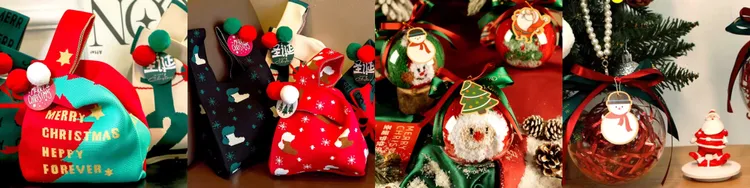 禮物不妨考慮聖誕針織禮物袋及聖誕球。業者提供