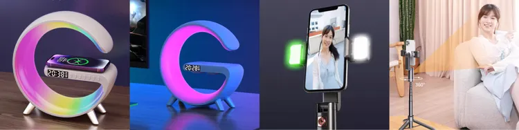 交換禮物選擇無線充音樂燈或是採用AI智慧跟拍的手機智慧雲台享受一場天堂的視覺盛宴。業者提供